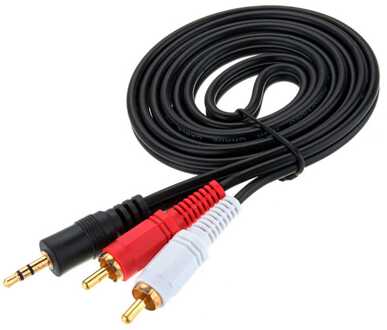 Kabel 3.5Mm Jack Naar 2 X Rca Phono Stereo Audio 1.5M Lead Voor Smartphone Pc Sound