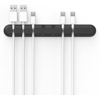 Kabel Clips Cord Organizer 7 Gaten Flexibele Voor Usb Netsnoer Draad Auto Bureau Thuis Muis Houder Clip Telefoon bureau Management zwart Winder
