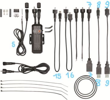 kabel E-werk nr 15 rond naar Mini-USB Zwart