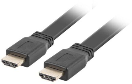Kabel Hdmi Lanberg Ca-hdmi-21cu-0050-bk-Conectores Macho/Macho Chapados Nl Oro-Kabel Plano-Resolución Hasta 3840*2160 - 5