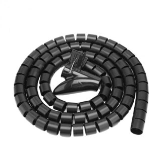 Kabel Houder Organizer 1.5 M Lengte Flexibele Spiraal Buis Kabel Organisator Kabel Management Cord Protector Kabelhaspel zwart