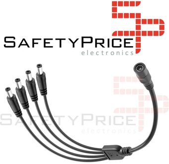 Kabel Splitter Dc Duplicator 4 Uitgangen Cctv Security Camera 12V-2.1Mm X 5.5Mm