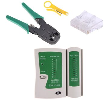 Kabel Tester Kit Ethernet Kabel Tester Kit Crimp Crimper Tangen + 100Pcs RJ45 CAT5 Cat5e Connector Modulaire Plug Network tool Set