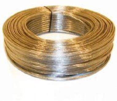 Kabel transparant-zilver plat 2x0.75mm per meter