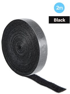 Kabel Winder Kabel Organizer Ties Muis Draad Clip Oortelefoon Houder Usb Cord Gratis Cut Management Telefoon Hoop Tape Protector zwart 2m