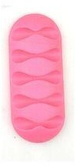 Kabel Winder Koord Organisator Oortelefoon Houder Charger Wire Vaststelling Apparaat Desktop Telefoon Kabels 5 Slot Strip Siliconen Tie Fixer roze