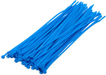 Kabelbinders - blauw - 100x - 10 x 0,25 cm - tiewraps - tie ribs - bundelbanden - nylon
