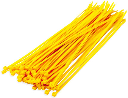 Kabelbinders - geel - 100x - 10 x 0,25 cm - tiewraps - tie ribs - bundelbanden - nylon