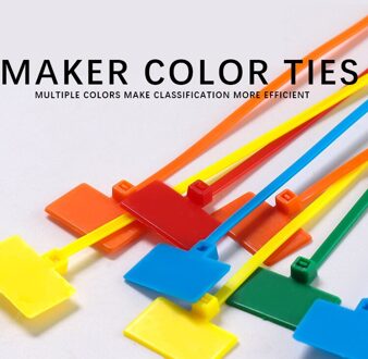 Kabelbinders Mark 4*150Mm 100Pcs Nylon Kabelbinders Tag Labels Plastic Loop Ties Family Office Organiseren gereedschap 100stk willekeurig kleur