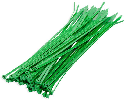 Kabelbinders of Tie ribs - groen - 300x stuks - 10 x 0,25 cm - bundelbanden - vastbinden