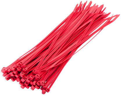 Kabelbinders of Tie ribs - rood - 300x stuks - 10 x 0,25 cm - bundelbanden - vastbinden