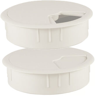 Kabeldoorvoer element - 2x - wit - Dia 60 mm - Elektra kabeldoorvoeren buizen en goten