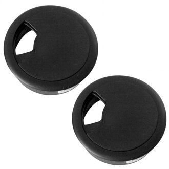 Kabeldoorvoer element - 2x - zwart - Dia 60 mm - Elektra kabeldoorvoeren buizen en goten