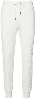 Kabelgebreide Heren Off White Track Broek Wit - XL