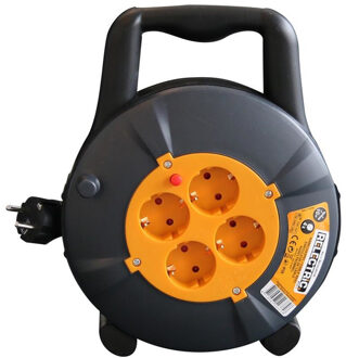 Kabelhaspel / kabelbox - 10 meter - met 4x stopcontacten - verlengsnoeren