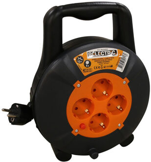 Kabelhaspel / Kabelbox - met 4x geaarde stopcontacten - inclusief handvat - Verlengsnoer