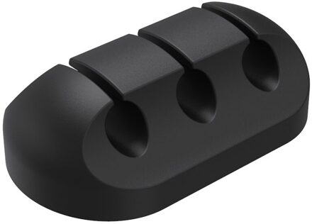 Kabelorganisatiesysteem Siliconen Datakabel Opslag Hub Zelfklevende Draad Clip Office Desktop Telefoon Kabel Houder 3 Slots zwart