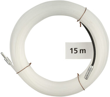 Kabeltrekker - wit - 15 meter - kunststof - trekveer - kabels doortrekken