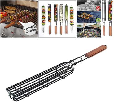 Kabob Grillen Mand Voor Grillen Groenten Barbecue Spiesjes Vis Kip