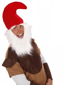 Kaboutermuts met baard en wenkbrauwen kind Wit - Transparant