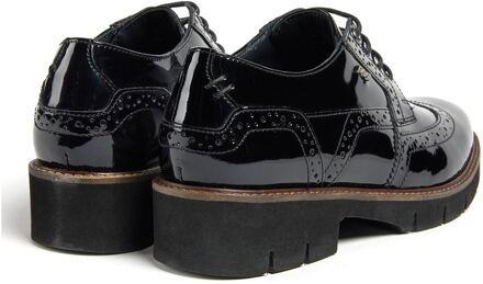 Kacey Leren Dames Zwarte Brogues Schoenen - EU 38.5 / UK 5.5
