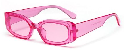 Kachawoo vrouwen rechthoek zonnebril transparante roze blauw snoep kleur reizen zonnebril dames mode vrouwen doorzichtig roze