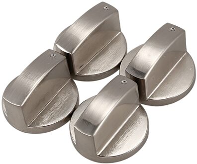 Kachels Fornuis Knoppen, Oven Knop (4 Stuks),6Mm Universal Silver Gasfornuis Bedieningsknoppen Adapters Oven Draaischakelaar Koken Oppervlak Con