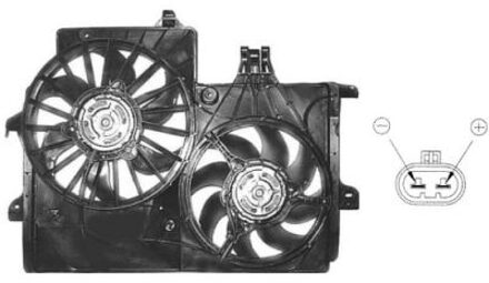 KADER + DUBBELE KOELVENTILATOR Meriva 1.7 DTi 3781747