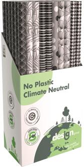 Kadopapier zwart/wit rol 200x70cm zwart-wit