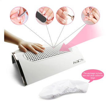 KADS Powerful Nail Dust Suction Collector 3 Fan Vacuum Cleaner Manicure Tools with 2 Dust Collecting Bags Nail Art Suction