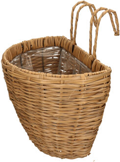 Kaemingk Balkonmand/plantenmand/plantenbak bruin rotan 42 cm