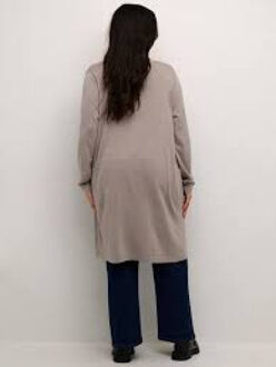 Kaffe Kcfarsia long cardigan Grijs - 3XL - 4XL