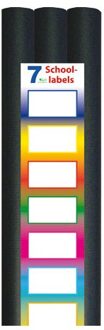 Kaftpapier 3 - pak met labels, formaat 200 x 70 cm., kleur zwart