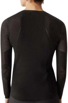 Kai zwart T-shirt met ronde hals en lange mouwen - S