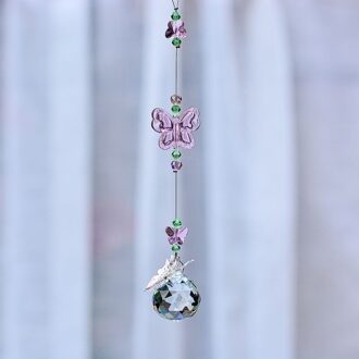 Kainai Crystal Zon Catcher Vlinder Roze Opknoping Venster Crystal Prisma Ornament Rainbow Charm Tuin Decoratie Tuin Fengshui