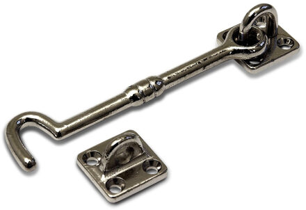 Kajuithaak vernikkeld messing - 5x - 7,5 cm - windhaken - deurvastzetters / raamvastzetters