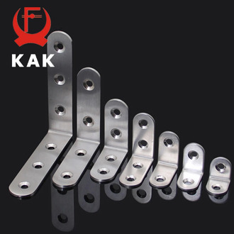 KAK 10PCS Stainless Steel Angle Corner Brackets Fasteners Protector Seven Size Corner Stand Supporting Furniture Hardware