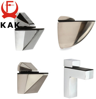 KAK Zinc Alloy Adjustable Glass Shelf Holder Glass Clamps Shelf Support Bracket Chrome Alloy Shelf Holder Glass Shelf Bracket