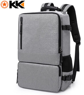 Kaka Functionele 15.6 Inch Laptop Mannen Rugzak Grote Capaciteit Mannen Bagage Schoudertassen Grijs Leisure Backpacken