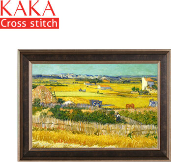 KAKA kruissteek kits, Borduren handwerken sets met gedrukte patroon, 11CT-5D canvas voor Home Decor Schilderen, landschap CKS0024 50x40cm katoen