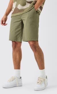 Kaki Baggy Shorts Met Tailleband, Khaki - XL
