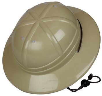 Kaki safari verkleed helm voor kinderen - Verkleedhoofddeksels Beige