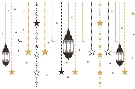 Kakuder Ramadan Kareem Muursticker Verwijderbare Moslim Islamitische Muurstickers Home Decoratie Religie Muurschildering Raamstickers 417