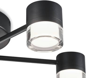Kala LED plafondlamp, zwart, 7-lamps mat zwart, helder