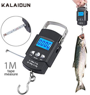 KALAIDUN 50 kg/110LB 10g Digitale Weegschaal Opknoping Haak Schaal Lcd-scherm Elektronische Draagbare Voor Vissen Bagage Weging steelyard
