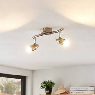 Kalean plafondspot, nikkel, 2-lamps nikkel, chroom