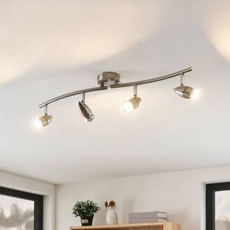 Kalean plafondspot, nikkel, 4-lamps nikkel, chroom