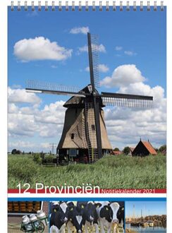 Kalender 12 Provinciën 24,5 X 34 Cm Papier Blauw