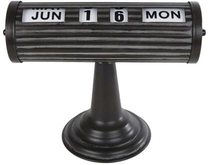 Kalender zwart metaal 24,5x12x18,5cm