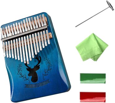 Kalimba 17 Key Thumb Piano Mahonie Houten Mbira Muzikale Instrumentos Musicales 30 Sleutel Instrumenten Calimba Machine Teclado hert gradient blauw